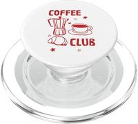 Coffee Club Retro Coffee Croissant Graphic pour Les Amateurs de café PopSockets PopGrip pour MagSafe