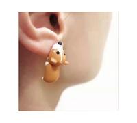 (Coffee Corgi) Corgi Dinosaurs Stud Earrings Jewelries Cartoon Animals Dog Biting Stud Earring With Alloy For Valentine\'s Day Christmas/YY