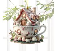 Coffee Cup Easter Egg, Hanging Tree Decor - Festive Spring Ornament, Cute