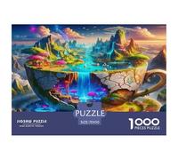 Coffee Cup Waterfall Puzzle 1000 Pièces Pour Adultes Et Enfants Nature De L'art De La Décoration Moderne Jeu Cadeau Unique 1000 Pieces Pour Jeux D'activités Familiales Cadeau D'anniversaire 70x50cm/10