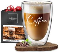 Coffee Double Wall GlassCoffee [1 x 350 ml]Transparent Insulated CupPerfect Gift IdeaTea Glasses