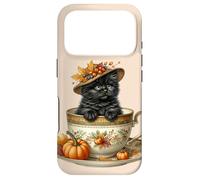 Coffee Fall Cat Themed Graphic for Tea Drinker Cute Autumn Coque pour iPhone 17 Pro