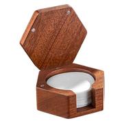 Coffee Filter Holder | 12x12x4.5cm Espresso Cofffee Paper Filters Wooden Holder - Decorative 51Mm/53Mm/58mm | Sophisticated Workmanship Coffee Filter Paper Stand For Cafe, Kitchen, Restaurant