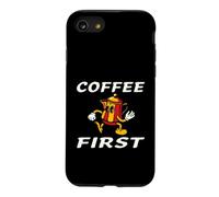 Coffee First Retro Cartoon Mascot Barista Coque pour iPhone SE (2020) / 7/8
