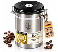 Coffee Fox® Pot à Café Hermétique 1900 ml - Boîte Inox sous Vide | Valve unidirectionnelle, joint sans BPA, affichage de date intégré - boîte conservation café, thé, épices