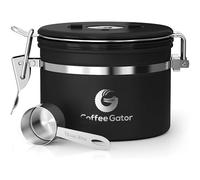Coffee Gator 325ml Boîte à café hermétique - Boite étanche pour la Conservation du Cafe et de Toutes Ses Saveurs, Acier Inoxydable - avec Cadran Dateur et Cuillère Doseuse