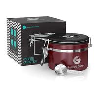 Coffee Gator Boîte à café hermétique - Boite étanche pour la conservation du cafe et de toutes ses saveurs, Acier inoxydable - Avec Cadran Dateur et Cuillère Doseuse Offerte