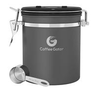 Coffee Gator Boîte à café hermétique - Boite étanche pour la conservation du cafe et de toutes ses saveurs, Acier inoxydable - Avec Cadran Dateur et Cuillère Doseuse Offerte