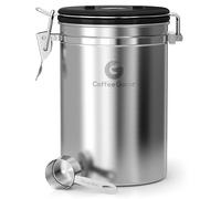 Coffee Gator Boîte à café hermétique - Boite étanche pour la Conservation du Cafe et de Toutes Ses Saveurs, Acier Inoxydable - avec Cadran Dateur et Cuillère Doseuse Offerte