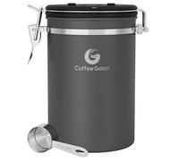 Coffee Gator Boîte à café hermétique - Boite étanche pour la Conservation du Cafe et de Toutes Ses Saveurs, Acier Inoxydable - avec Cadran Dateur et Cuillère Doseuse Offerte