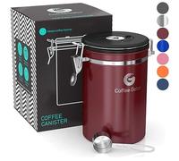 Coffee Gator Boîte à café hermétique - Boite étanche pour la conservation du cafe et de toutes ses saveurs, Acier inoxydable - Avec Cadran Dateur et Cuillère Doseuse Offerte