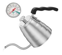 Coffee Gator Bouilloire à col de cygne avec Thermomètre -1.2 L Bouilloire en Acier Inoxydable de Qualité Supérieure pour Cafetière, Ccuisinière avec bec verseur de précision, pour Café goutte-à-goutte