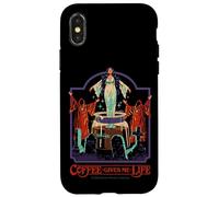 Coffee Gives Me Life Occult Retro Vintage Funny Adult Humor Coque pour iPhone X/XS