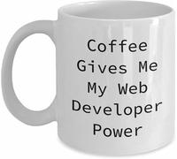 Coffee Gives Me My Web Developer Power, cadeaux inspirants pour les développeurs Web, tasse à café pour développeurs Web blancs, cadeaux des hommes aux femmes développeurs Web