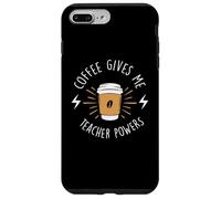 Coffee Gives Me Teacher Powers Cafeine Baristas Coffee Lover Coque pour iPhone 7 Plus/8 Plus