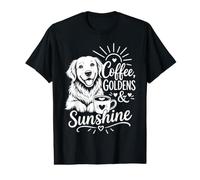Coffee Goldens and Sunshine Golden Retriever Art pour Les Amoureux des Chiens T-Shirt Graphique avec Valeur