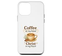 Coffee in My Hand Christ in My Heart Watercolor Christian Coque pour iPhone 12 Mini