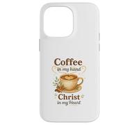 Coffee in My Hand Christ in My Heart Watercolor Christian Coque pour iPhone 14 Pro Max