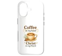 Coffee in My Hand Christ in My Heart Watercolor Christian Coque pour iPhone 17