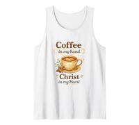 Coffee in My Hand Christ in My Heart Watercolor Christian Débardeur