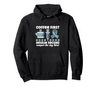 Coffee Insulin Diabétique Humour Type 1 2 Diabète Ruban Bleu Sweat à Capuche