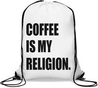 Coffee is My Religion Sac de gym décontracté avec cordon Blanc