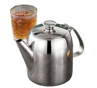 Coffee Kettle, Precision Flow Pitcher, Thermal Insulated Vessel, Heat Protected Grip Area, Airtight Top Closure, Professional Dining Ware, Service Area Jumbo Gray Polished Solid Construction