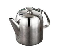 Coffee Kettle - Silver Stainless Steel, 1400ml Capacity, Stainless Steel Teapot, With Handle And Sealed Lid | Short Spout, Beverage Dispenser, Spill-Proof Kettle For Restaurant, Home, Apartment
