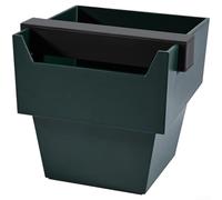 Coffee Knock Box Boîte à café 1200 ml en ABS Forme trapézoïdale avec barre carrée et base en silicone antidérapante pour un usage quotidien Vert foncé