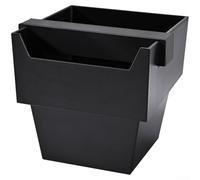 Coffee Knock Box Grande poubelle trapézoïdale de 1,2 L, avec barre de frappe carrée et base en silicone antidérapante pour accessoires de barista (noir foncé)