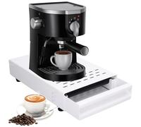 Coffee Knock Box Pull Out Single Knock Box Tiroir Acier Inoxydable Poudre Knock Box Tiroir Type Café Moulu Knock Container avec Tige pour Café Restaurant Home Bar(Blanc)