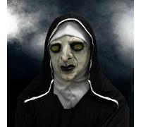 Coffee Life Plus masque de la nonne,Masque Nonne Halloween Adulte,déguisement la nonne,Masque grimace effrayant,Latex Realiste,Cosplay D'horreur pour Carnaval Halloween