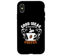 Coffee Lover Good Ideas Start with Coffee Cafeine Baristas Coque pour iPhone X/XS