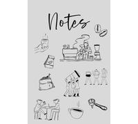 Coffee Lover Notebook: Composition Book, 6" x 9" - 120 Lined Pages, artistic line drawing baristas and coffee shop