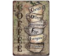 Coffee Lover Plaque en métal Christ Offers Forgiveness for Everyone Everywhere