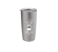 Coffee Lover This Is My Religion Verser Over Gobelet isotherme en acier inoxydable double paroi