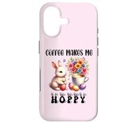 Coffee Makes Me Hoppy Easter Cute Bunny Drinking Coffee Cup Coque pour iPhone 17