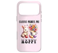 Coffee Makes Me Hoppy Easter Cute Bunny Drinking Coffee Cup Coque pour iPhone 17 Pro Max