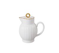 Coffee Milk Pitcher Pichet à crème à lait, distributeur de sauce en céramique de 300 ml, pichet à sauce blanche avec poignée et couvercle