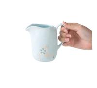 Coffee Milk Pitcher Pichet à crème peint à la main avec poignée, porcelaine fine, capacité de 340 ml, for café, thé, vinaigrettes, sirops, sauces(Blue)