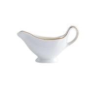 Coffee Milk Pitcher Plat verseur en céramique for saucière, pichet à crème en porcelaine avec poignée, Steak avec garniture dorée, bol à condiments, distributeur de Sauce(Medium)