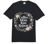 Coffee Mom Run Repeat Chaos de la maternité à la caféine - Comfort Colors Adult Heavyweight T-Shirt