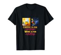 Coffee Mornings Wine Adulting, Design Amusant à Deux Panneaux T-Shirt