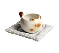 Coffee Mug - Ceramic Cat-Shaped Design , 210ml Cold Hot Drink Cup , Kitten Theme Tea Glass , Porcelain Novelty Milk Vessel | Kawaii Animal Pet Lover Gift For Milk Juice Hot ChocolateCoffee Mug - Ceram