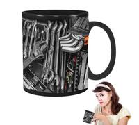 Coffee Mug Cup - Funny Coffee Mug | Black Ceramic C0ffee Cup For Mechanics | Large Tea And Coffees Cups | Funny Coffees Cups For Mechanics | Black Ceramic Mugs F0r Whiskey, Juice, Wine, Beer, Soup