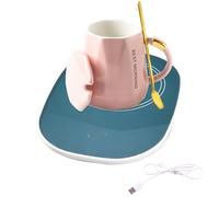 Coffee Mug Warmer - Electric Cup Heater | USB Heated Coaster | 55°C Smart Constant Temperature, Microgravity Sensor Auto Power-Off, 16W Heating Pad For Coffee Tea Milk, Glass Ceramic Stainless Steel C