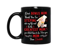 Coffee Mugs Chère Maman Bonus, Merci D'Être Entrée Dans Ma Vie Tasse Céramique Amusants Tasses En Porcelaine Pour Décorer Collègue 330Ml