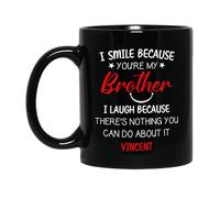 Coffee Mugs Je Souris Parce Que Tu Es Mon Frère Tasse À Café En Porcelaine Amusants Tasses En Porcelaine Pour Amies Maman 330Ml
