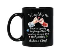 Coffee Mugs L'Amitié, C'Est Partager Ouvertement Et Rire Souvent Tasse À Café En Porcelaine Aquarelle Tasses En Porcelaine Pour Femme Fête Des Pères 330Ml