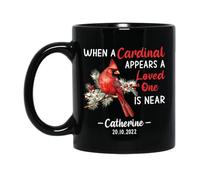 Coffee Mugs Quand Un Cardinal Apparaît, Un Être Cher Est Proche Tasse Céramique Amusants Tasses De Petit Déjeuner Pour Amies Collègue 330Ml